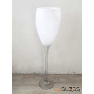 WHITE-L0001-80TC - WHITE Handmade Colour Vase